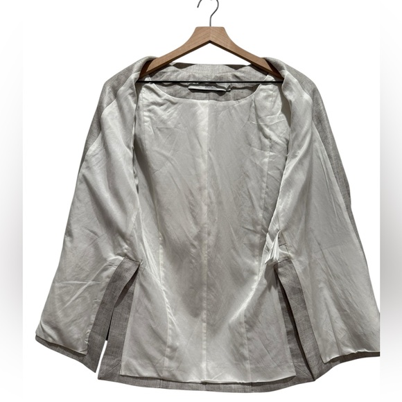 IRO Sirma Linen Acetate Blazer Neutral Gray Tailored Jacket Made in Bulgaria - Picture 3 of 10